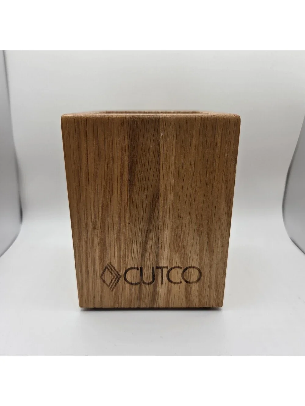 Cutco Oak Wood Utensil Holder Made in USA